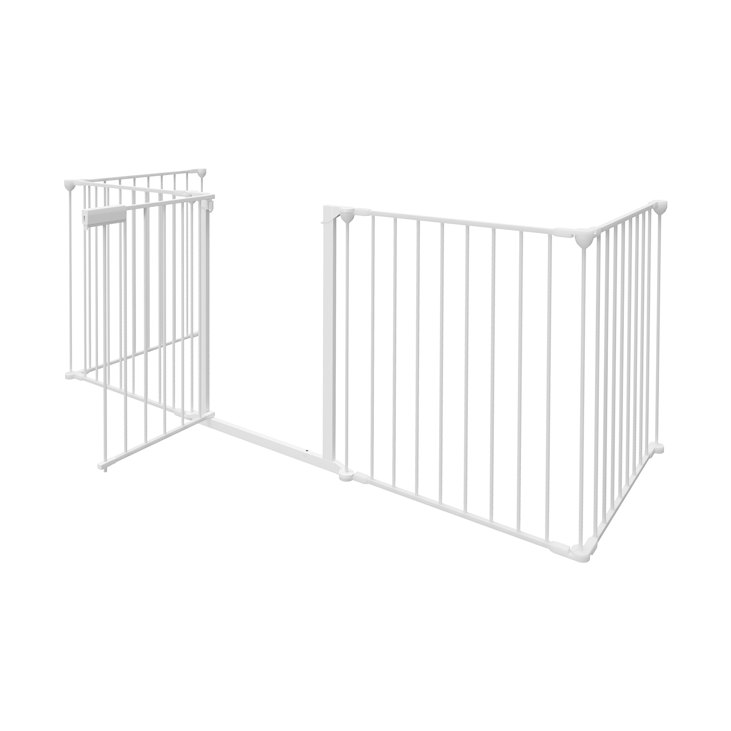 Tolletour 2er Set Kaminschutzgitter 5-teilig 310 Cm Mit Tür, Faltbar Mit Einhandverschluss, Weiß