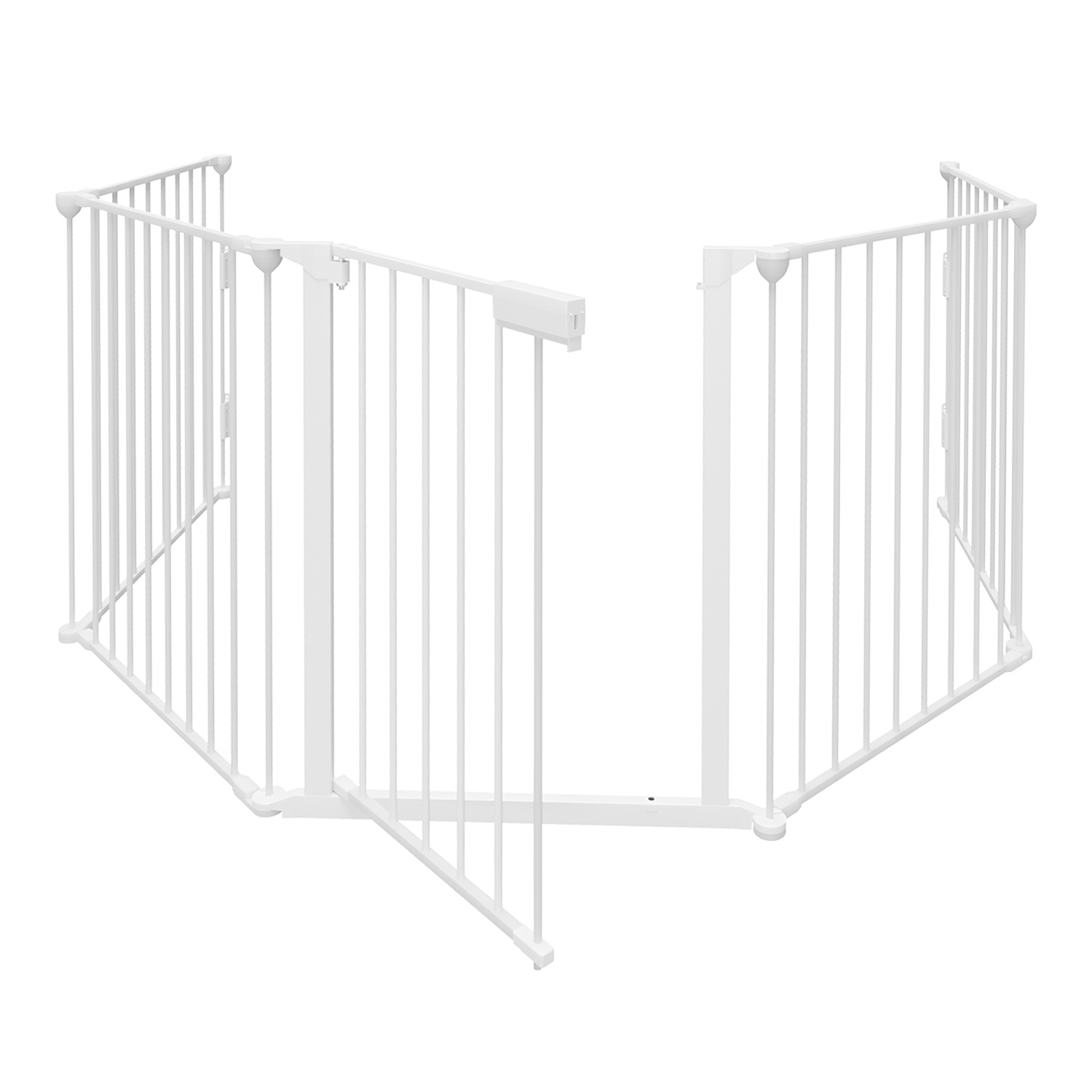 Tolletour Kaminschutzgitter 5-teilig 310 Cm Mit Tür, Faltbar Mit Einhandverschluss, Weiß