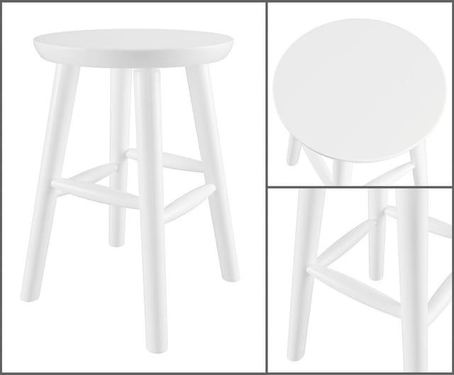 ERST-HOLZ Arbeitshocker Runder Holz-Hocker als Beistelltisch oder Blumenhocker aus Kiefer