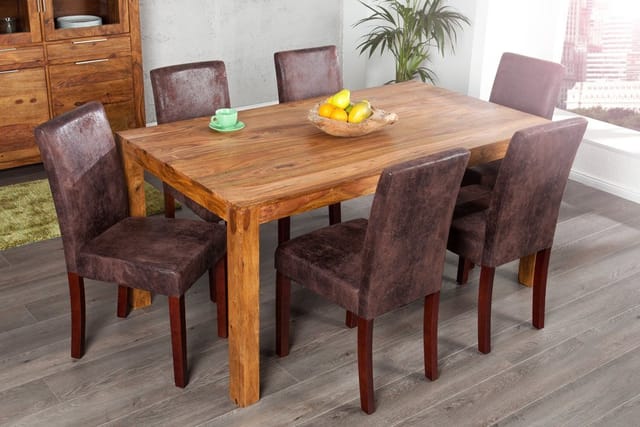 riess-ambiente Esszimmerstuhl GENUA cigar braun/dunkelbraun - Microfaser, Massivholzbeine, Design, Vintage Look mit robuster Verarbeitung – ideal für Esszimmer & Küche