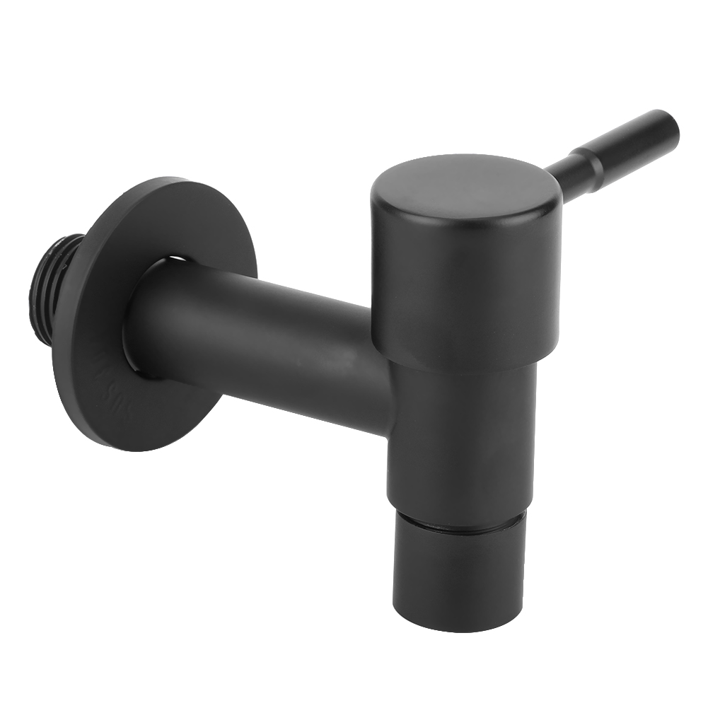Einhebelmischer Für Kaltwasser, Edelstahl 304, Schwarz, Kurzer Auslauf, Für Waschbecken, Balkon, Küche, Außengewinde G1/2 Zoll, 205 G, 20 Mm, Mit Dekorativer Kappe