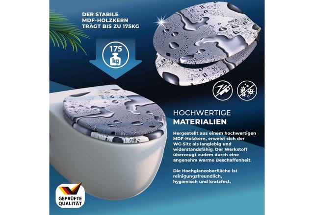 Casaria WC-Sitz, Doppelte Absenkautomatik MDF Holz hygienisch Toilettensitz Klobrille