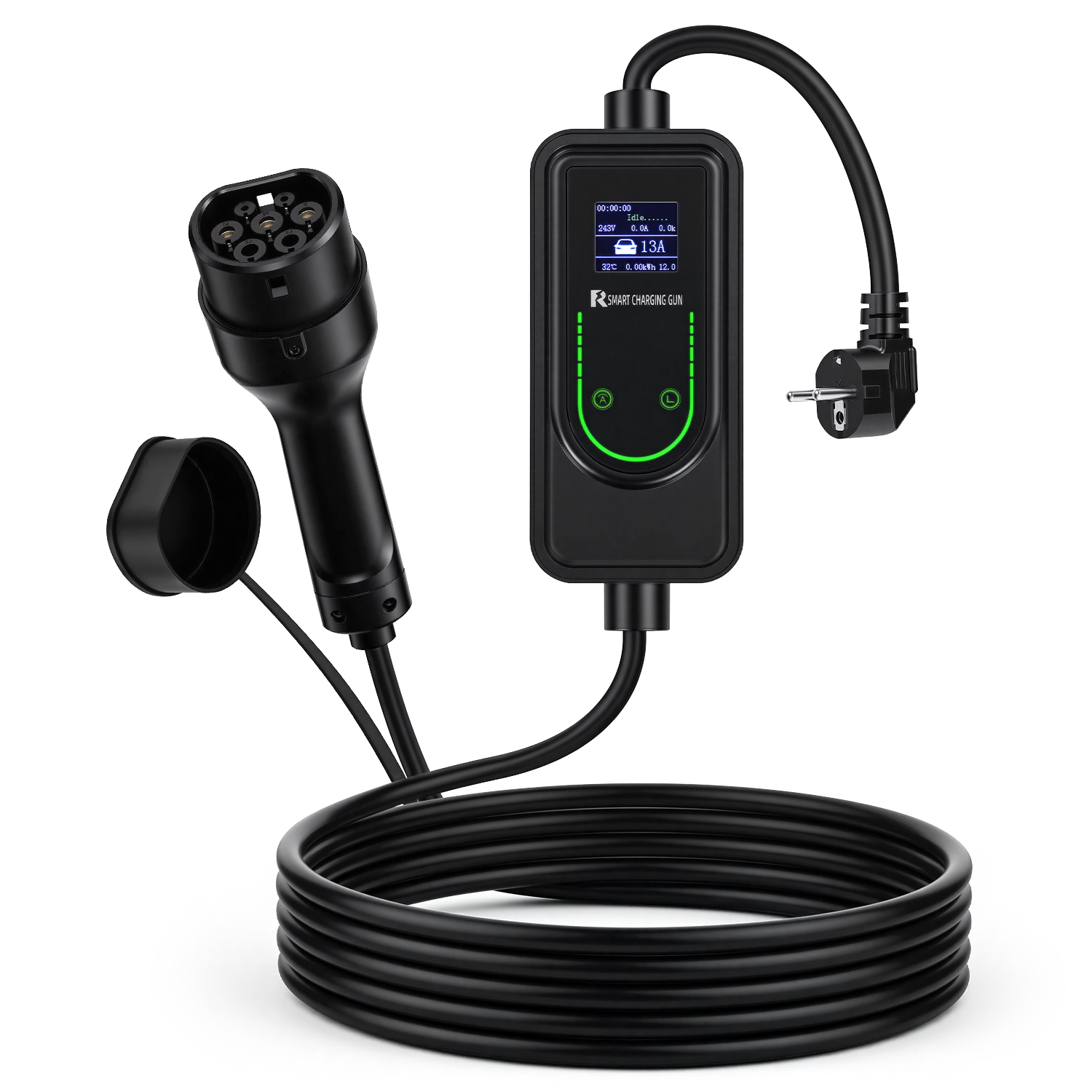 Jiubiaz Mobile Wallbox Typ 2 3,5 Kw 230 V, Ev Ladegerät 6–16 A, 6 M Ladekabel Mit Schuko, Tragbar, Ip66, Speicherfunktion Für Elektroauto