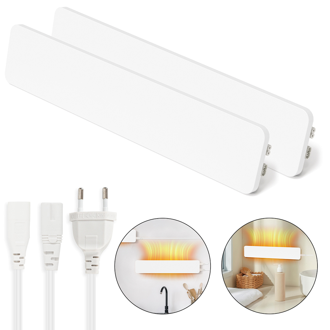 Jiubiaz 2 Infrarot-heizpaneele Je 50 W, Ip44, Mit Verbindungskabel, Weiß