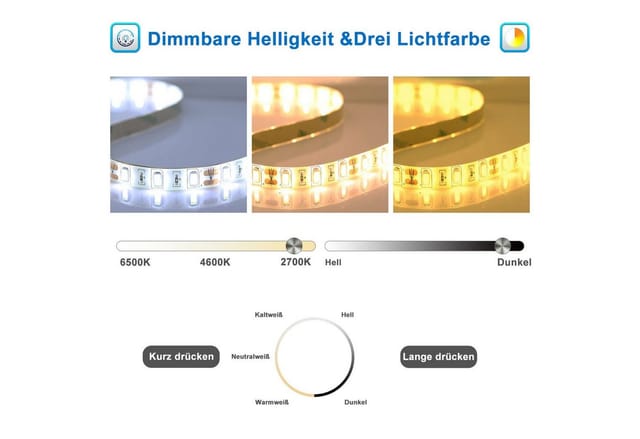 duschspa Badspiegel Wandspiegel mit LED Beleuchtung Kaltweiß Warmweiß wählbar, 50-160 cm breit
