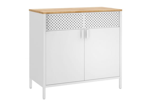 SONGMICS Aktenschrank Küchenschrank Metallschrank, mit Doppeltür, Stahlgestell