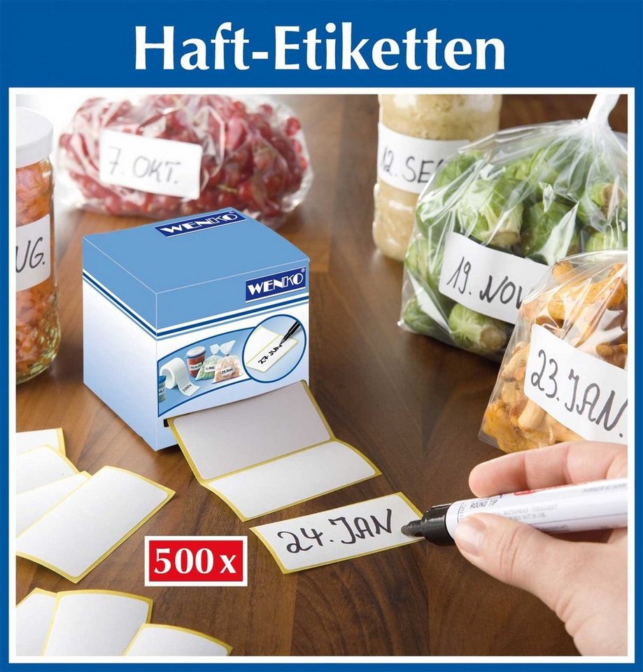 Maximex Küchenorganizer-Set Haftetiketten 500 Stk. in praktischer Spenderbox Bild 4