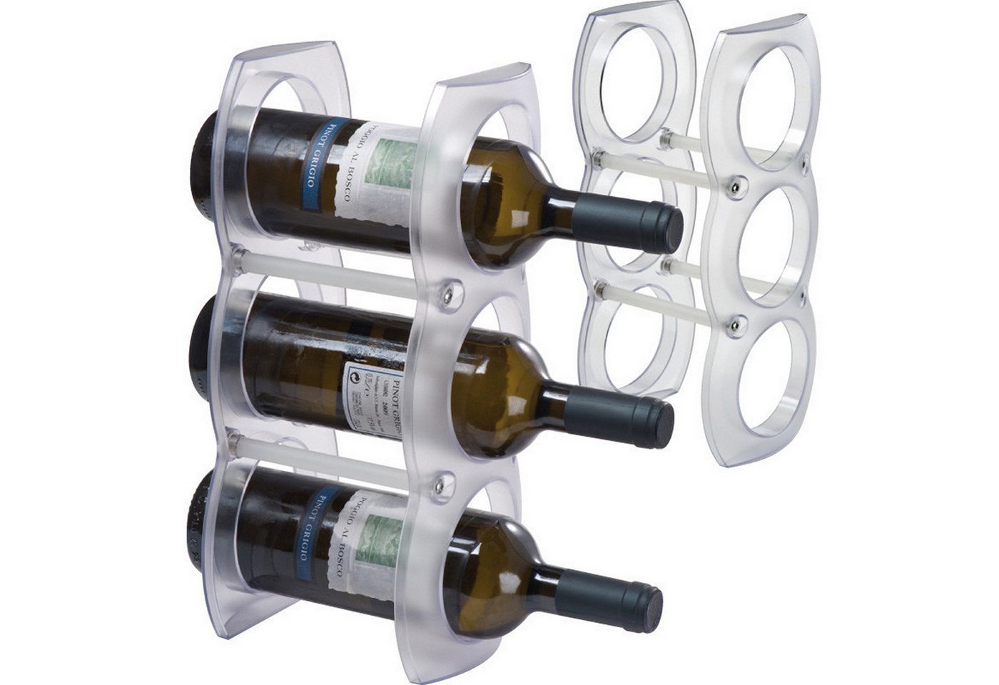 Macma Weinregal Weinregal aus Kunststoff für 3 Flaschen