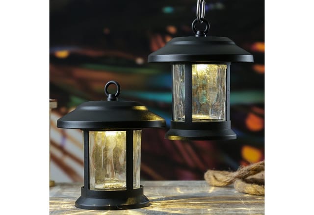 MARELIDA LED Solarleuchte LED Solar Gartenleuchte 3in1 Laterne/Hängeleuchte/Wegleuchte 2er Set, LED Classic, warmweiß (2100K bis 3000K)