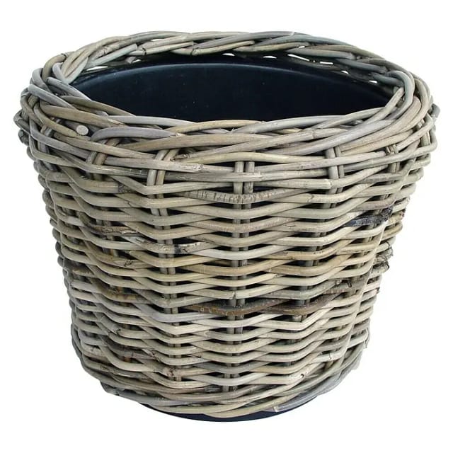 Van der Leeden Blumentopf Blumenkorb Pflanzkorb 43x33cm Rattan Weide Sylter Korb Drypot 20L (1 St), Indoor & Outdoor, Rattan, 20 L, Naturprodukt, incl. Kunststoffeimer