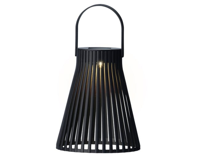 Lumineo LED Laterne, Dauerlicht, warmweiß, Solar Gartenleuchte LED Laterne 14x18cm Kunststoff Schwarz / Warmweiß