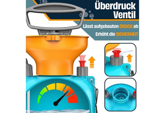 MASKO Drucksprühgerät Drucksprüher säurebeständiges Sprühgerät 3L Füllinhalt Gartenspritze, (Pumpsprühflasche mit verstellbaren Düsen, Schlauch, Gurt & Handschuhe), Reinigungsspritze für Pflanzenschutz, Gartenarbeit & Autopflege