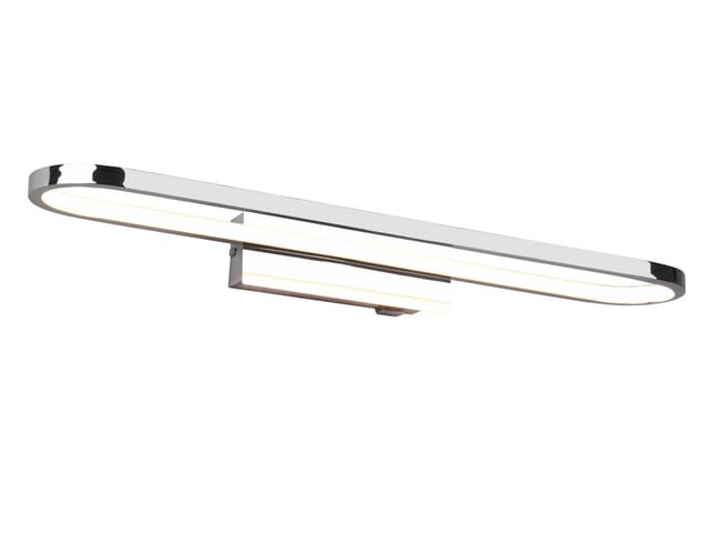 TRIO Leuchten LED Wandleuchte, LED fest integriert, Warmweiß, Ovale Bad-Lampe, Spiegel-Leuchte mit Schalter aus Metall, Breite: 60cm