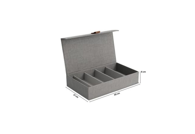 hausleben Brillenetui für 5 Brillen, Brillenbox aus Leinen mit Deckel und Magnet Verschluss, Verstärkt mit Holz