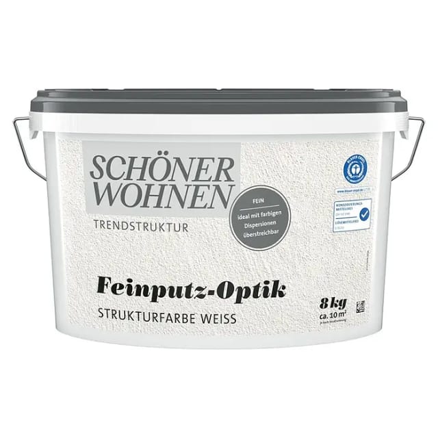 SCHÖNER WOHNEN FARBE Wandfarbe Schöner Wohnen Feinputz-Optik fein 8,0 kg weiß, Strukturfarbe