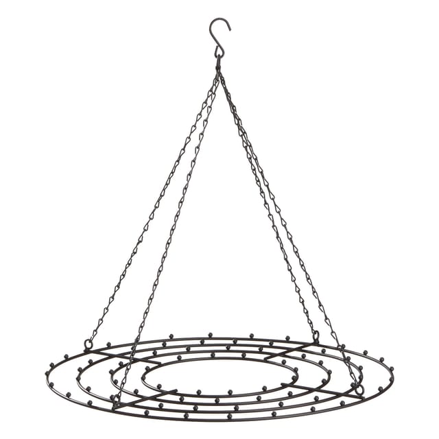 Metall Hänge Kranz Schwarz Mit Kette - 42 Cm - Weihnachts Deko Decken Hänger Groß