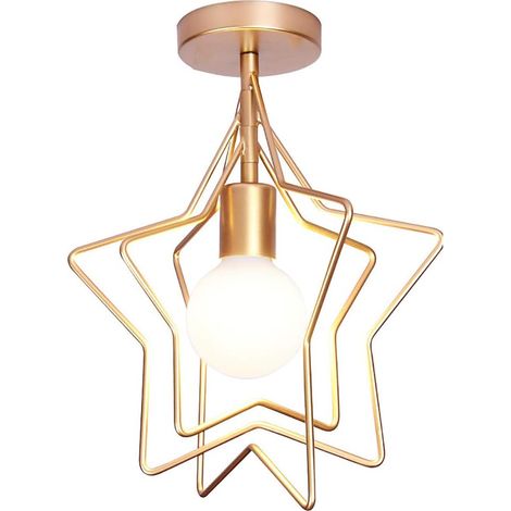 Goldene Metall-außendeckenleuchte – Retro-industrie-leuchte, 360° Verstellbar – E27, 100–220 V, Max. 60 W – Für Wohnzimmer, Flur, Veranda