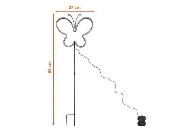 Spetebo Gartenstecker LED Beetstecker Neon Schmetterling mit Timer (Anzahl, 1-St., Stück) mit zuschaltbarem Timer