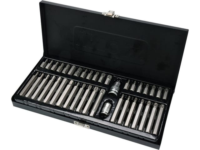 Yato Bohrer- und Bit-Set YT-0400 Professionelles Bit-Set Torx Spline Hex, aus S2-Werkzeugstahl, hohe Härte HRC 58 62, im Koffer