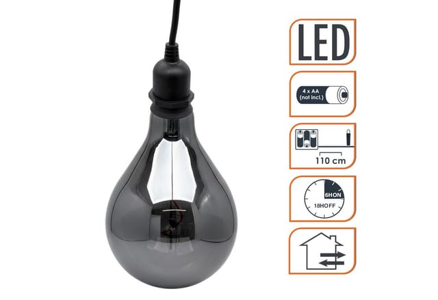 Spetebo Dekoobjekt Industrial Look Pendelleuchte (LED, 1 St., XL), Glas Glühbirne zum hängen mit Timer