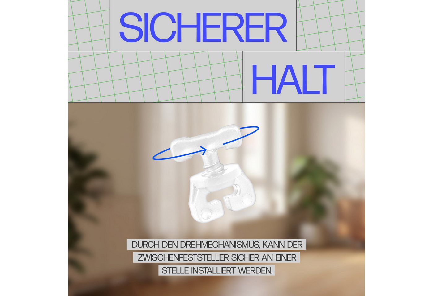 Bestlivings Feststeller für Gardinenschienen, (6-St), 100% Kunststoff, für alle gängigen Schienensysteme geeignet