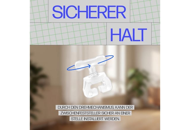 Bestlivings Feststeller für Gardinenschienen, (6-St), 100% Kunststoff, für alle gängigen Schienensysteme geeignet