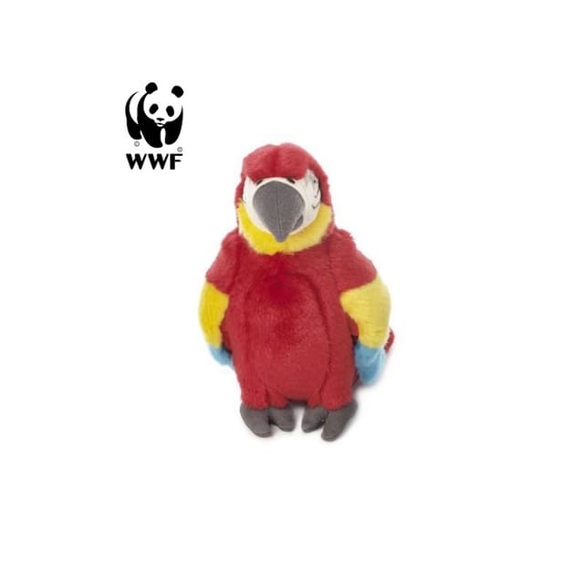 WWF Kuscheltier Plüschtier Hellroter Ara Papagei (18cm), stehend