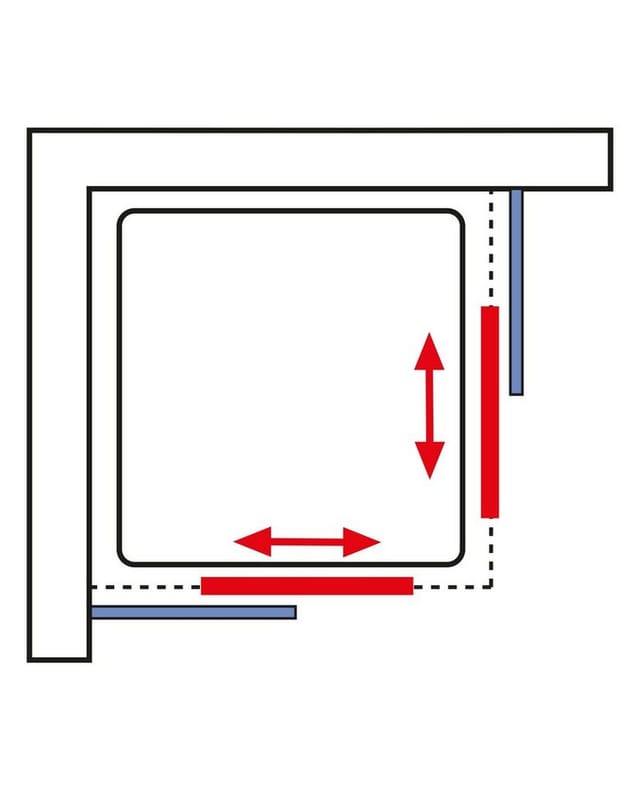 Schulte Eckdusche Sunny verstellbar 75-90 x 75-90 cm, 4 mm ESG-Glas, Höhe 180 cm, BxT: 90x90 cm, Sicherheitsglas, Schiebetüren, Eckeinstieg, Profil Silberfarben