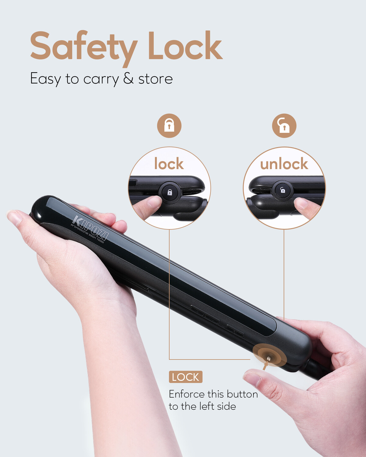 2in 1 Curl & Straight Haarglätter Lockenstab glätteisen Keramik Titanplatten LCD Bild 2