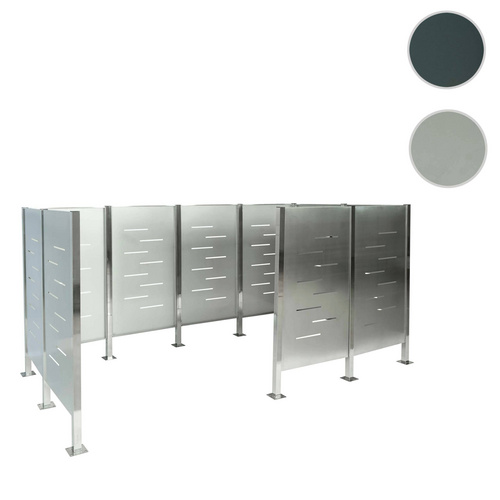 MVG Mülltonnen-Zaun BxHxT: 326 x 151 x 166 cm, Metall - silberfarben Bild 2