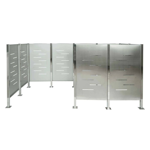 MVG Mülltonnen-Zaun BxHxT: 326 x 151 x 166 cm, Metall - silberfarben Bild 3