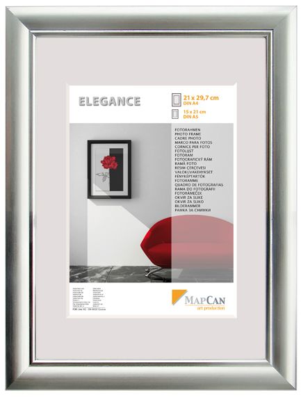 Kunststoff Bilderrahmen Elegance alu-metallic-silber, 25 x 35 cm