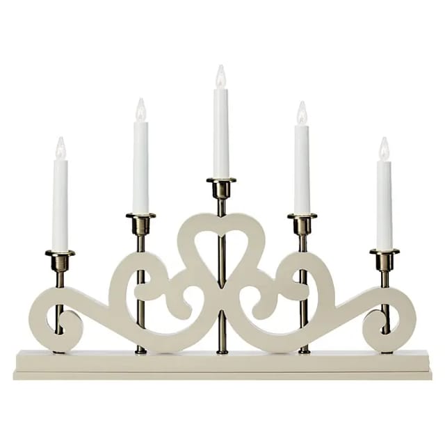 Markslöjd Kerzenständer Eneby 5-flammig 230 V 47 x 36 cm greige-messing
