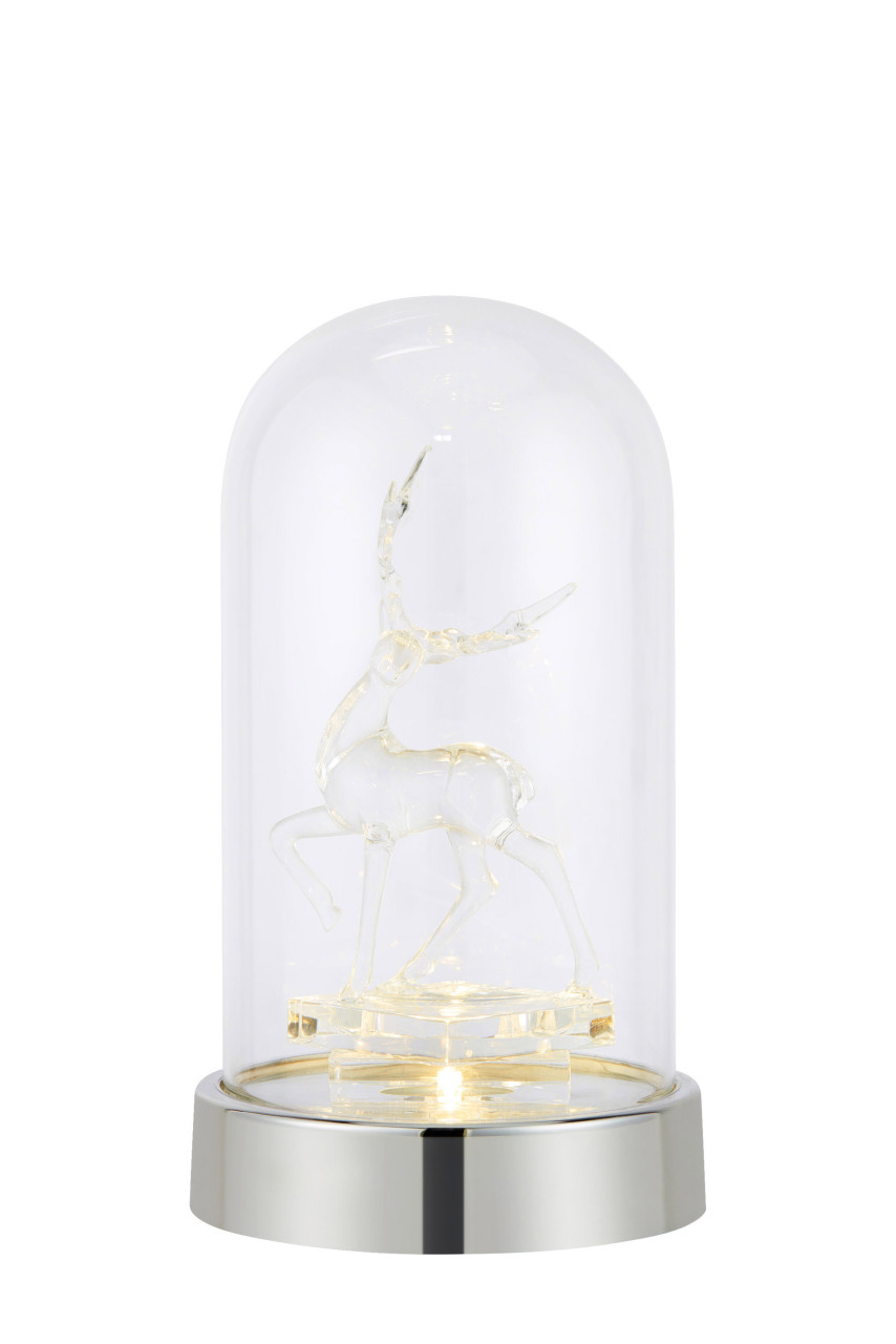 Markslöjd LED Rentier Isla batteriebetrieben Chrom 20 x 35,8 cm transparent-silber