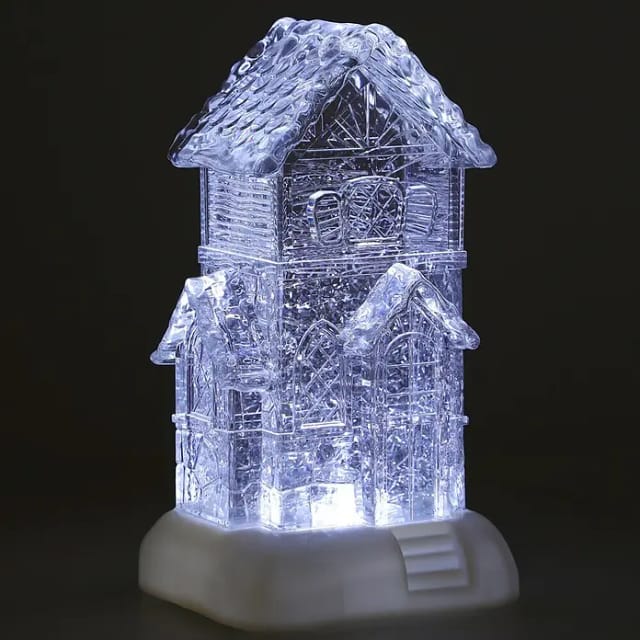 Markslöjd LED Haus Dale batteriebetrieben Acryl 26 x 13 cm transparent-weiß