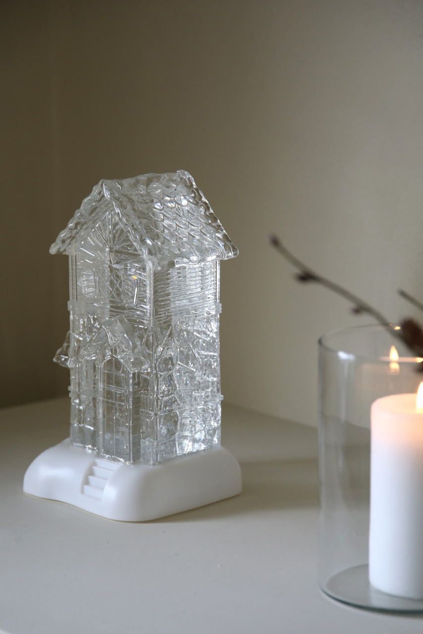 Markslöjd LED Haus Dale batteriebetrieben Acryl 26 x 13 cm transparent-weiß Bild 2
