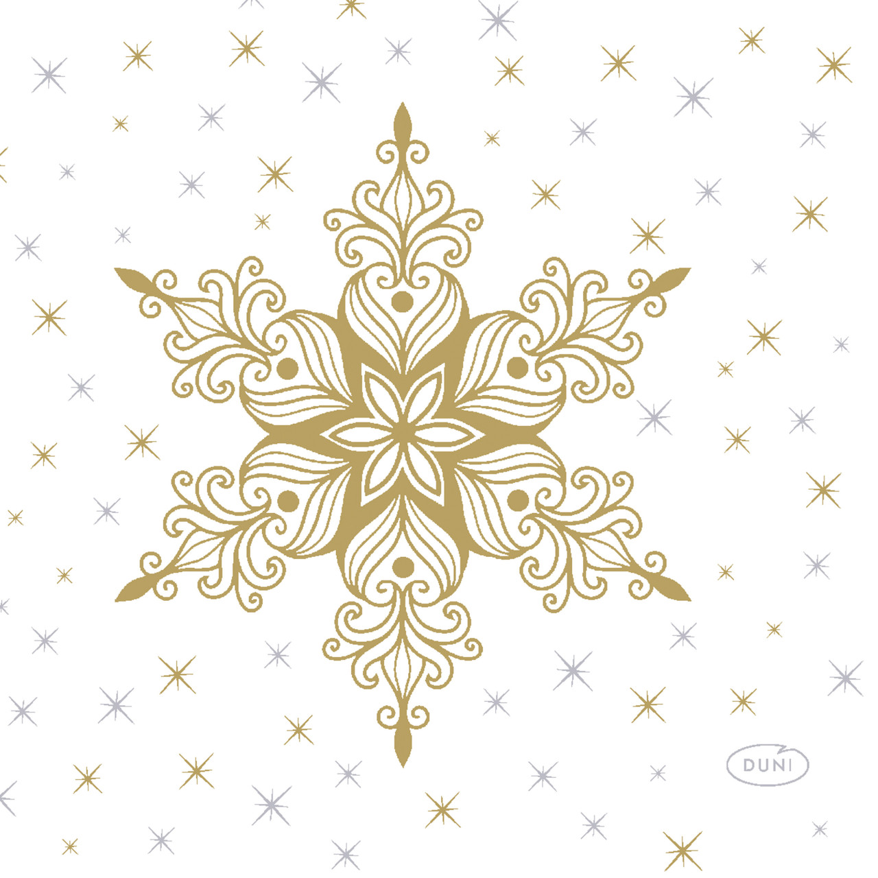 Duni Servietten Snowstars White multi 24 x 24 cm - 20er Pack