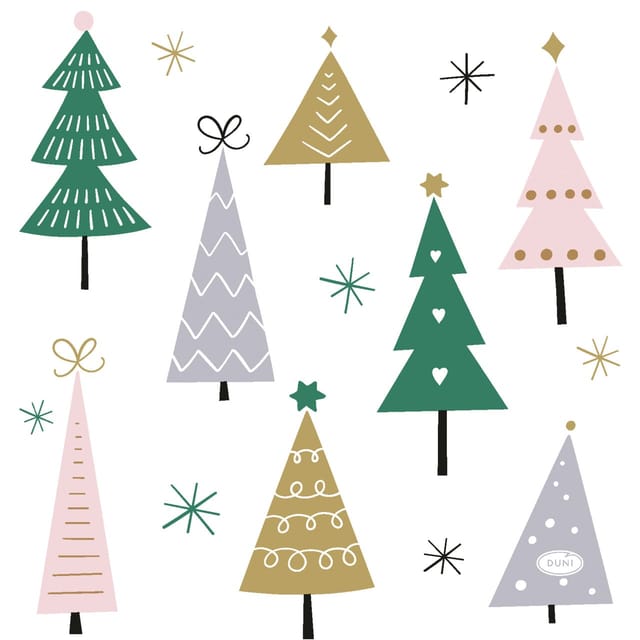 Duni Servietten Noel Trees multi 33 x 33 cm - 20er Pack