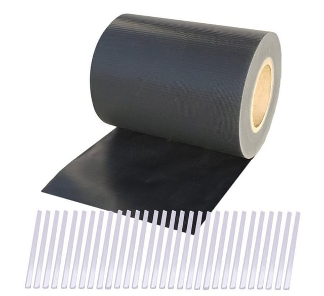 Plantiflex Sichtschutzstreifen Sichtschutz Rolle 35m blickdicht PVC Zaunfolie, (Sichtschutzfolie Windschutz, für Doppelstabmatten Zaun Sichtschutzrolle)