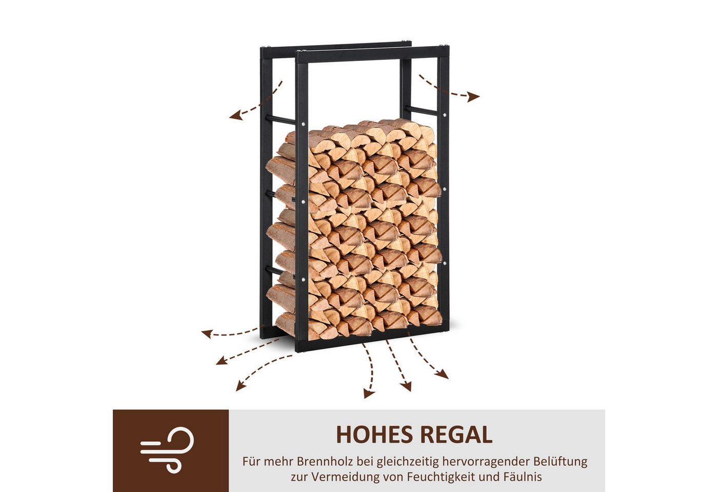 HOMCOM Kaminholzregal 60 x 25 x 100 cm für Innen und Außen