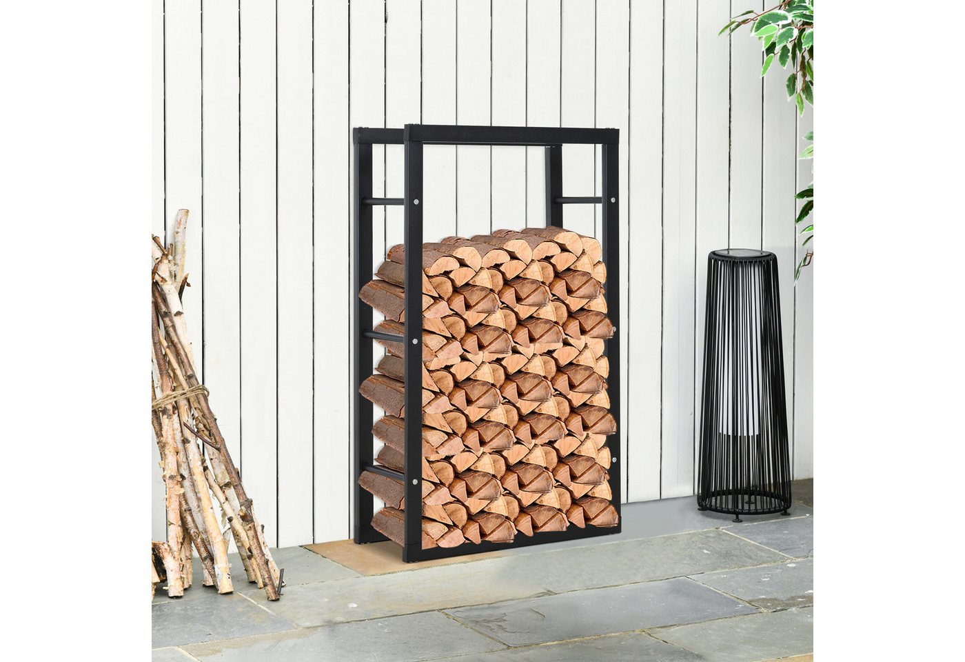 HOMCOM Kaminholzregal 60 x 25 x 100 cm für Innen und Außen Bild 2