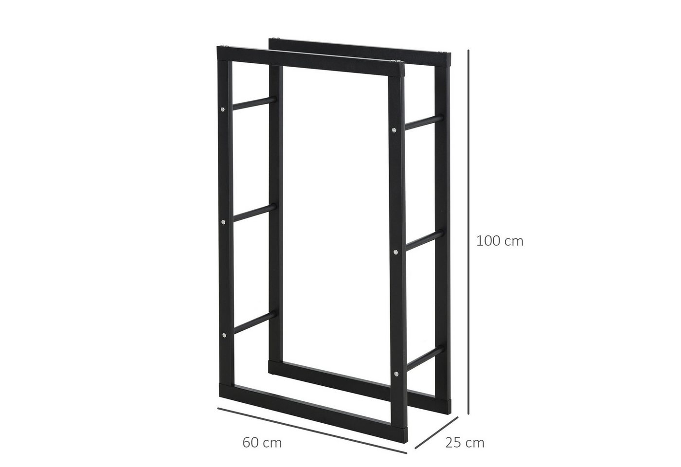 HOMCOM Kaminholzregal 60 x 25 x 100 cm für Innen und Außen Bild 3