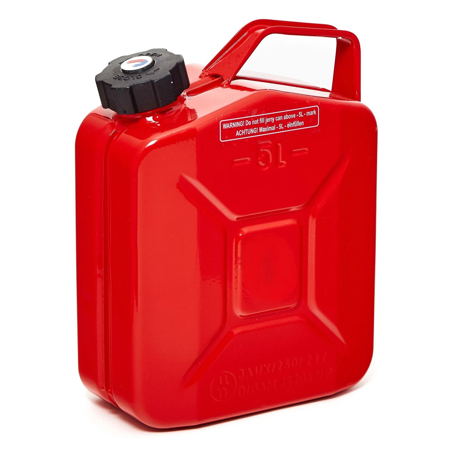 BW Kraftstoffkanister Metall Benzinkanister 5 Liter mit Schraubverschluss Rot RAL 3000 TÜV-geprüft und UN-Zulassung Made in Europe