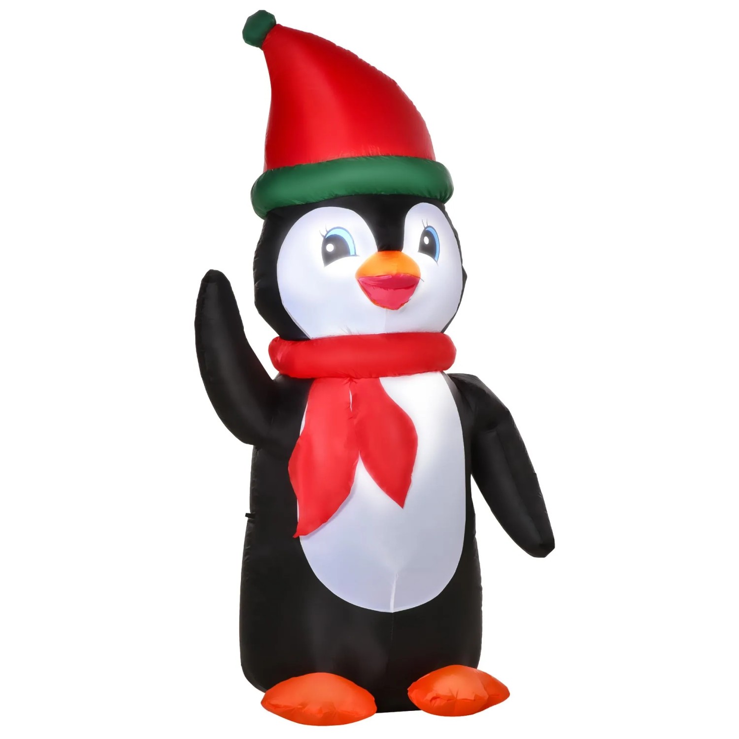 HOMCOM Aufblasbarer Weihnachts-Pinguin 1,6 m mit Lichtern