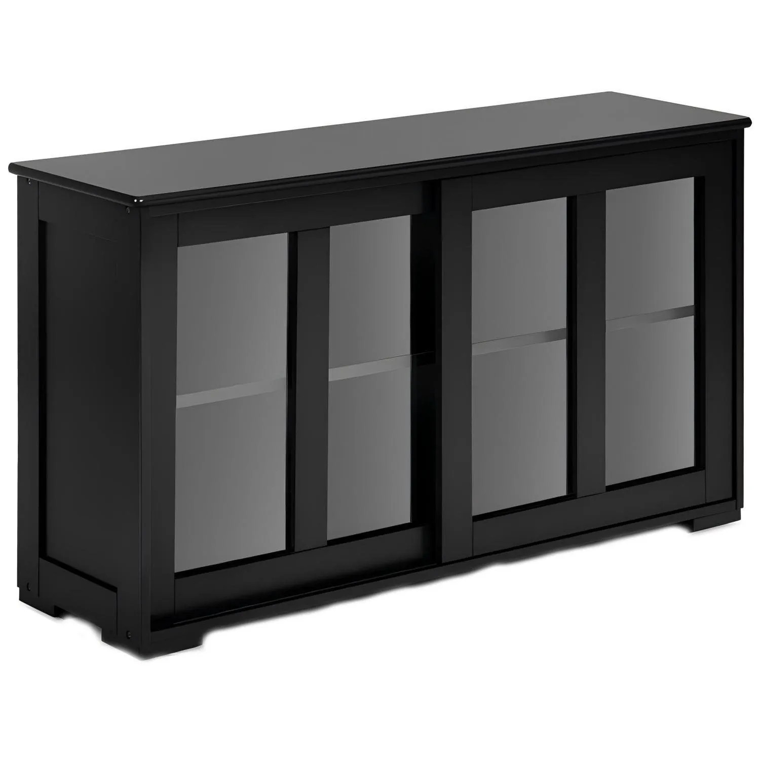 Costway Buffetschrank Aufbewahrungsschrank Schwarz 107 x 33 x 64 cm