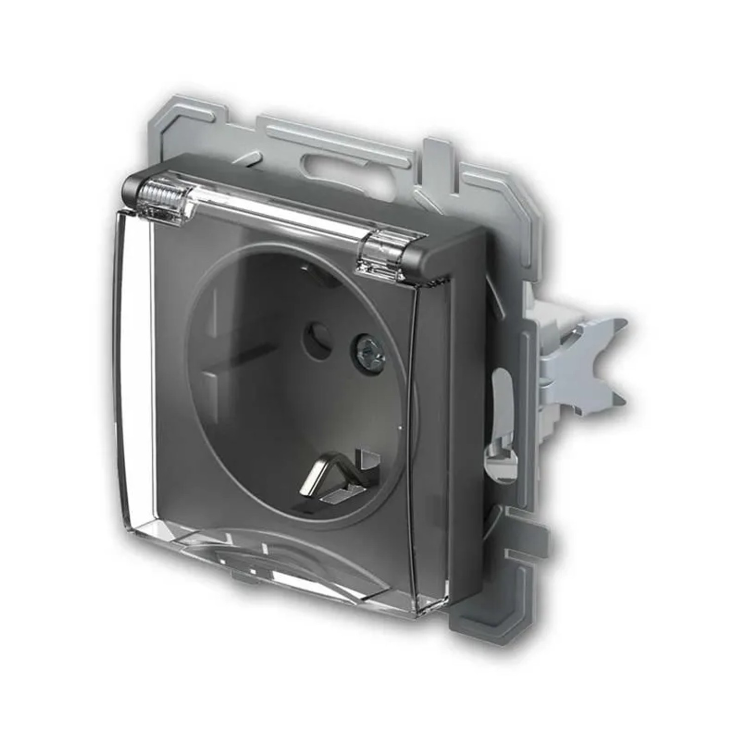 TEM LOGIQ SteckdoseDeckelTR Anthrazit 250V16A ohne Rahmen