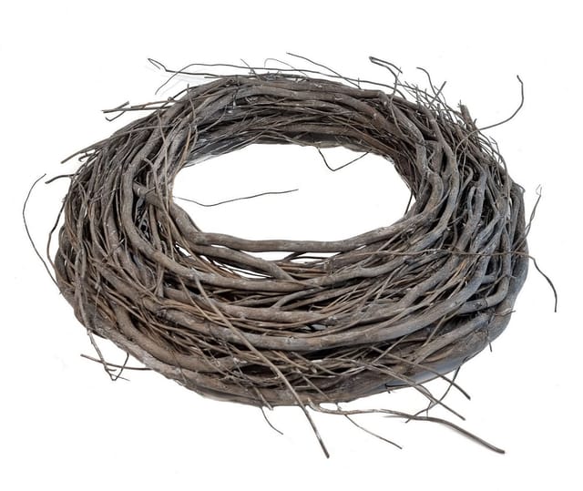Spetebo Dekokranz Deko Holz Türkranz grau - 40 cm Ø, Natur Kranz zum selbst dekorieren