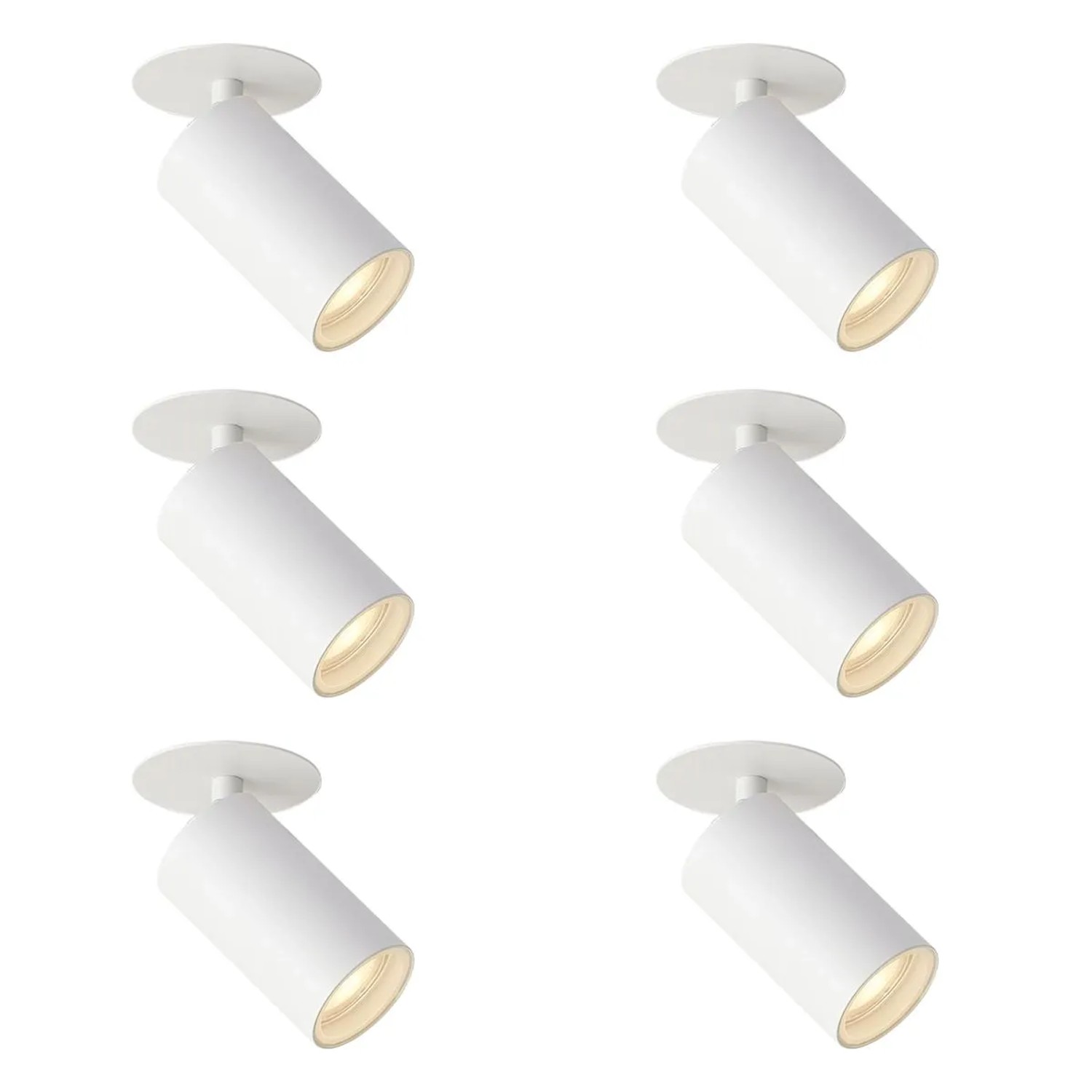 QAZQA Set mit 6 Modernen Einbaustrahlern Weiß GU10 50mm IP44 Chels
