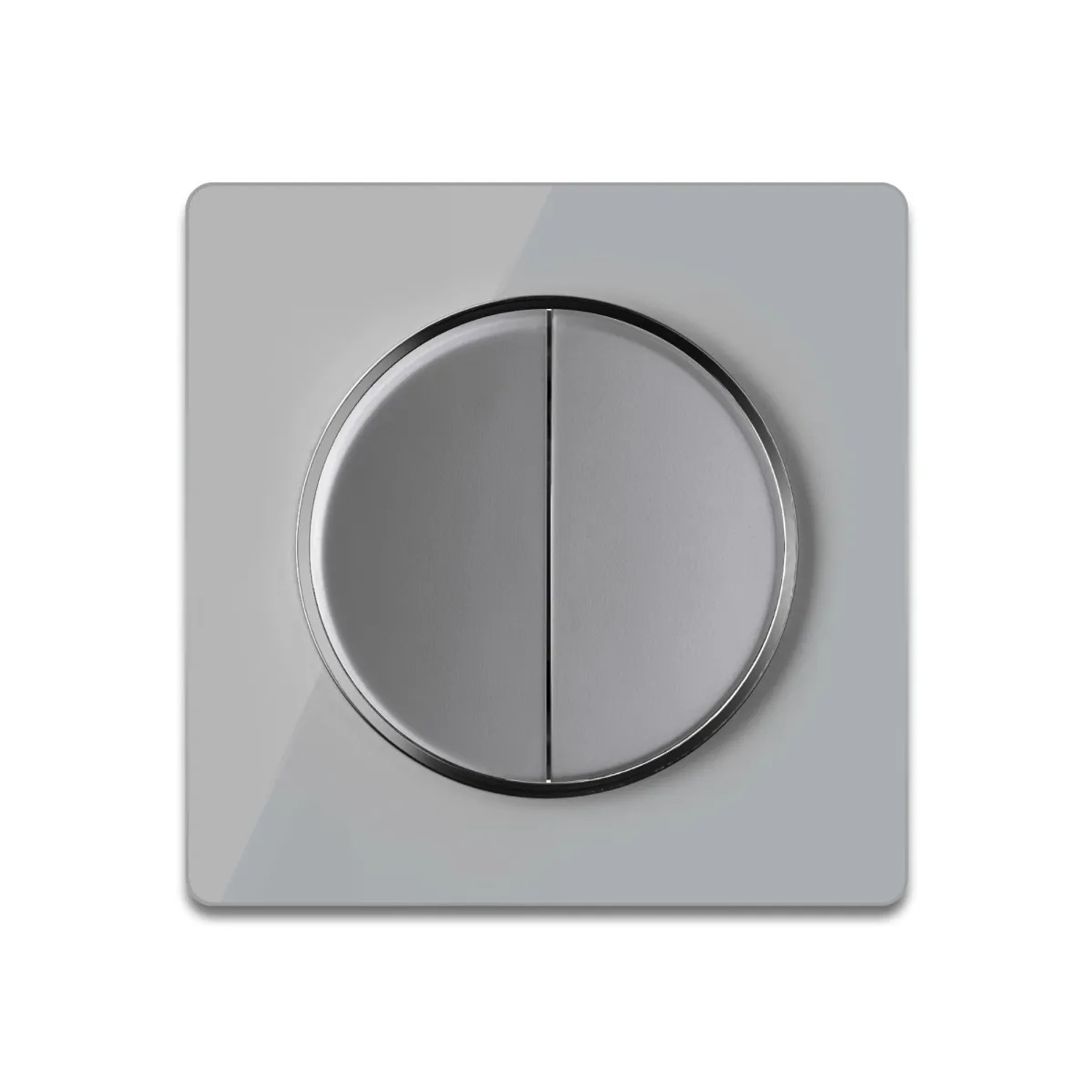 OneKeyElectro Serienschalter 2fach Grau mit Glas Abdeckrahmen Grau