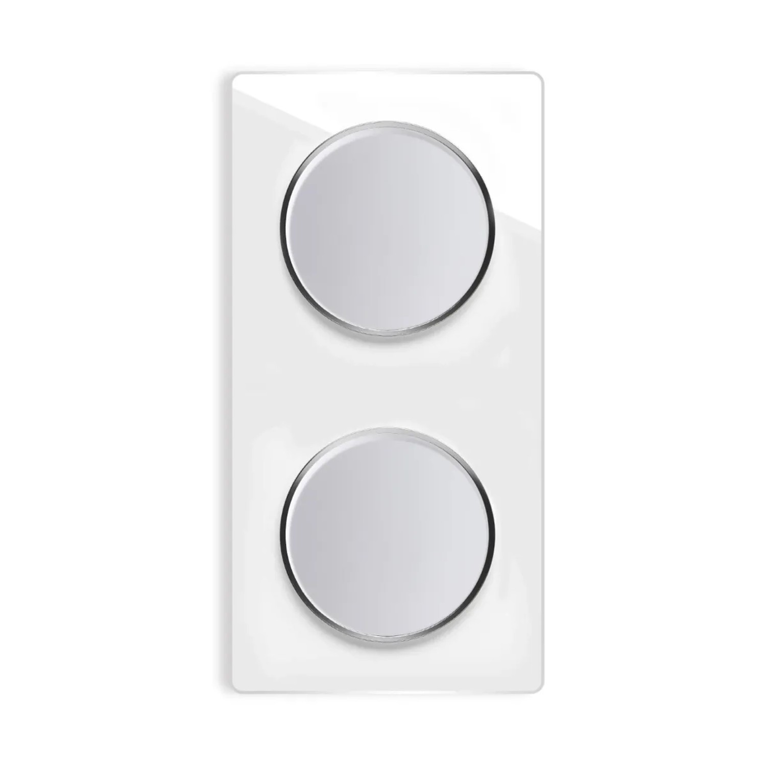 OneKeyElectro 2x Lichtschalter mit Glas Abdeckrahmen 2fach Senkrecht Weiß
